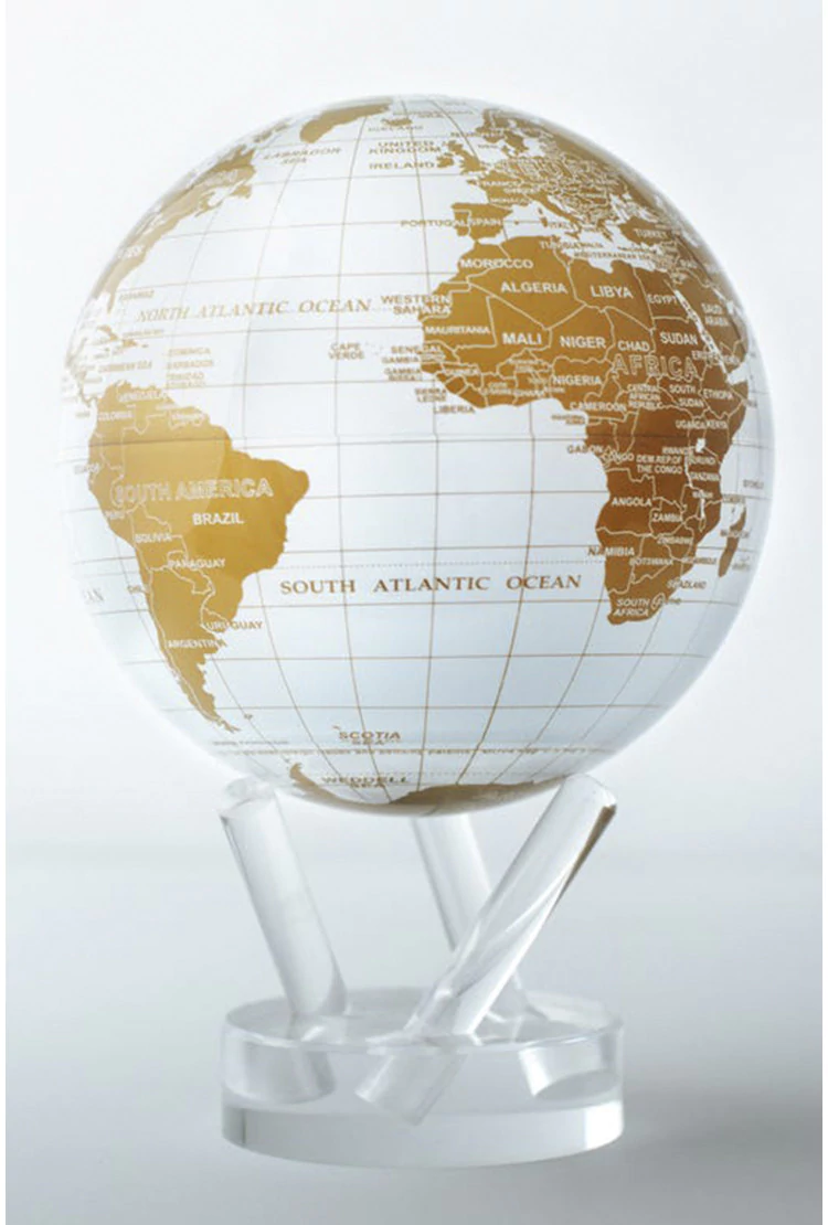 Самовращающийся глобус  MOVA GLOBE d12 см БЕЛОЕ ЗОЛОТО