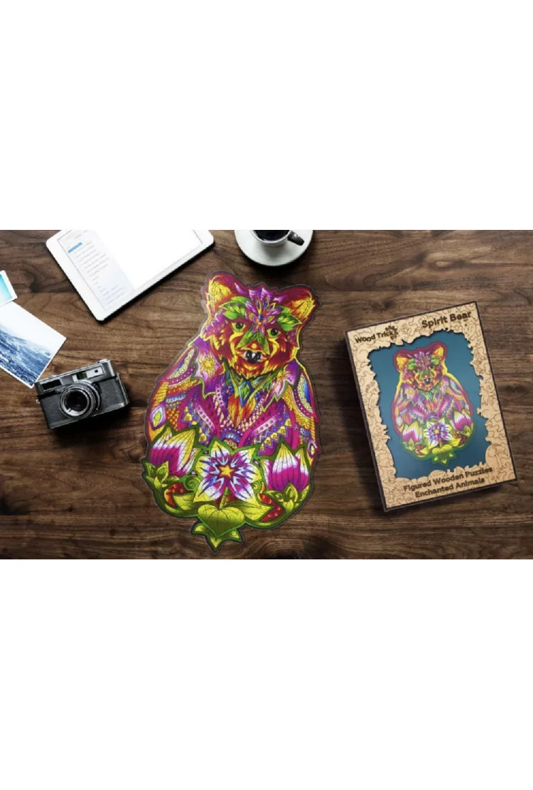 Деревянный пазл Wood Trick Вдохновленный медведь, 36x23 см
