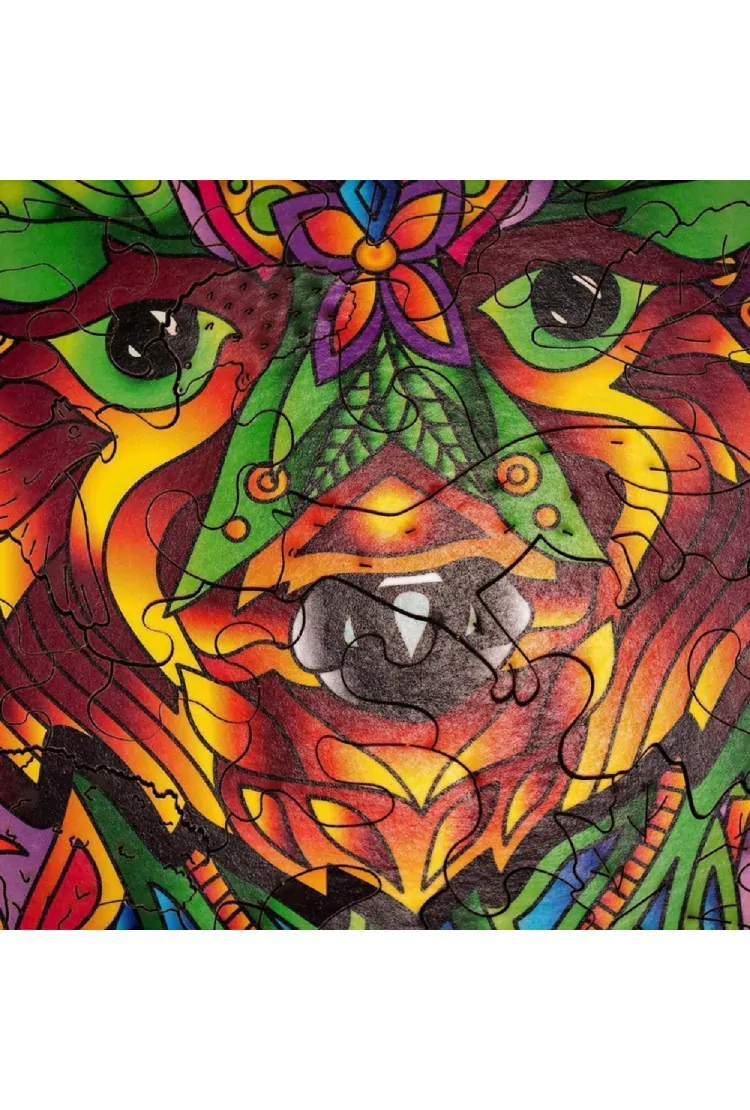 Деревянный пазл Wood Trick Вдохновленный медведь, 36x23 см