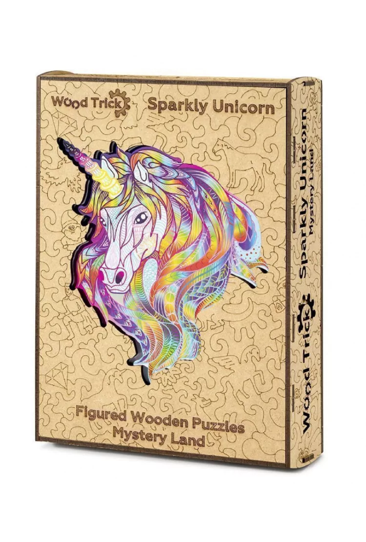 Деревянный пазл Wood Trick «Сверкающий Единорог», 35x31 см