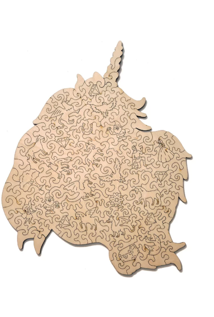 Деревянный пазл Wood Trick «Сверкающий Единорог», 35x31 см
