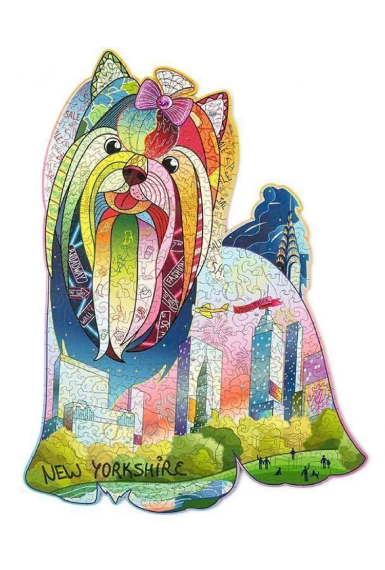 Деревянный пазл Wood Trick «Нью-Йоркшир с кристаллами Swarovski», 45x34 см