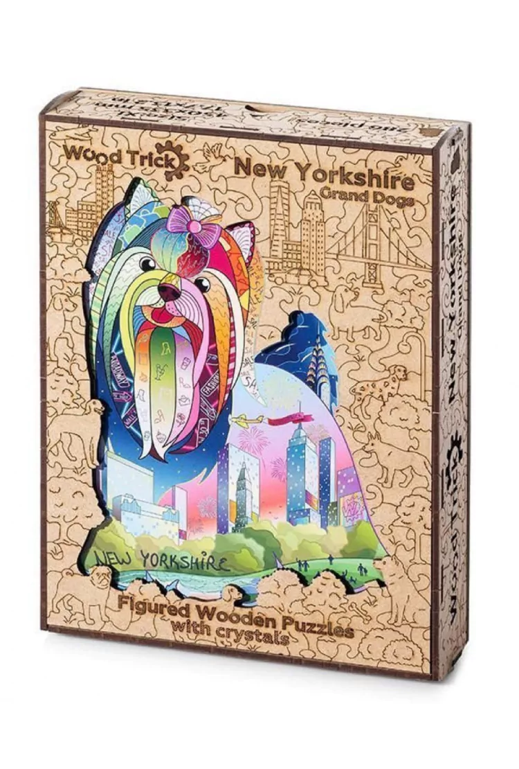 Деревянный пазл Wood Trick «Нью-Йоркшир с кристаллами Swarovski», 45x34 см