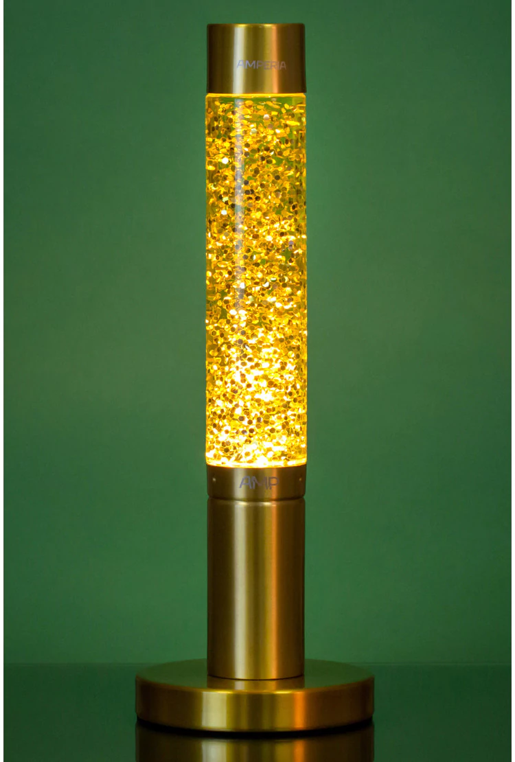 Лава лампа Amperia Slim Gold Сияние (глиттер) (39 см)