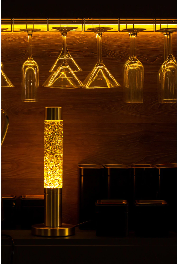 Лава лампа Amperia Slim Gold Сияние (глиттер) (39 см)