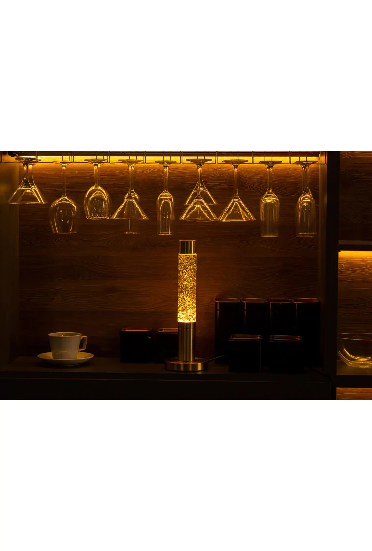 Лава лампа Amperia Slim Gold Сияние (глиттер) (39 см)