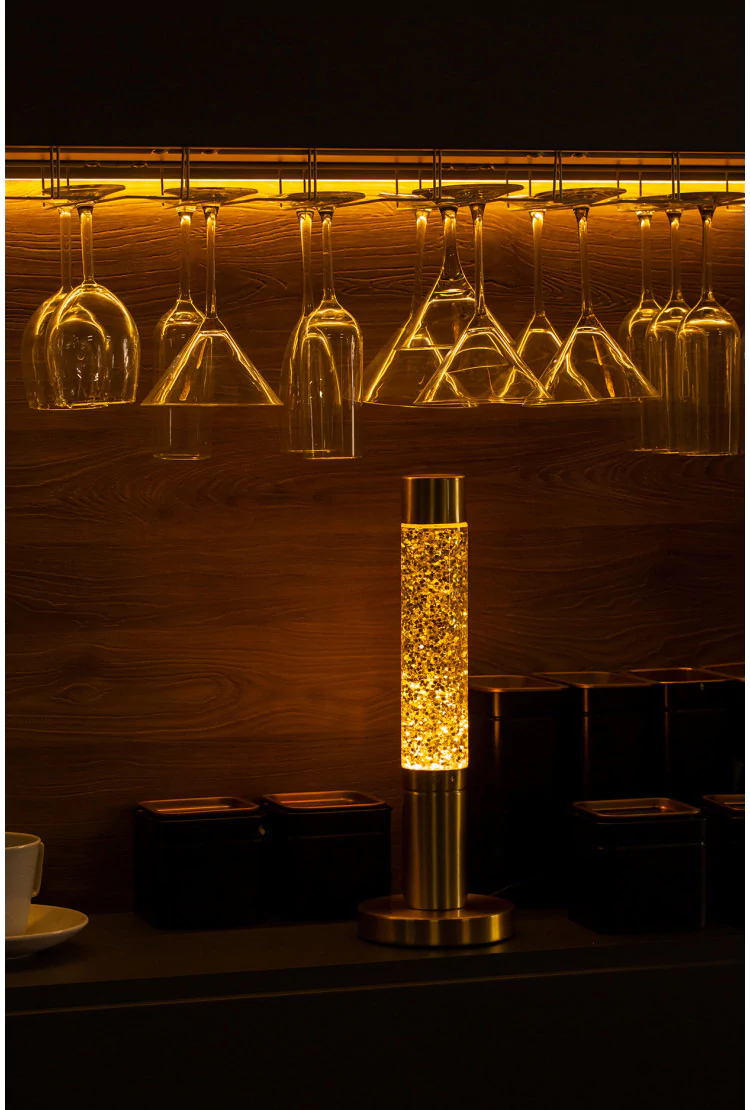 Лава лампа Amperia Slim Gold Сияние (глиттер) (39 см)