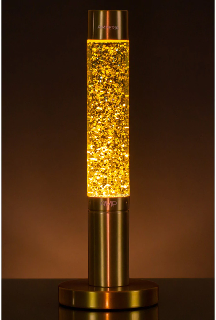 Лава лампа Amperia Slim Gold Сияние (глиттер) (39 см)