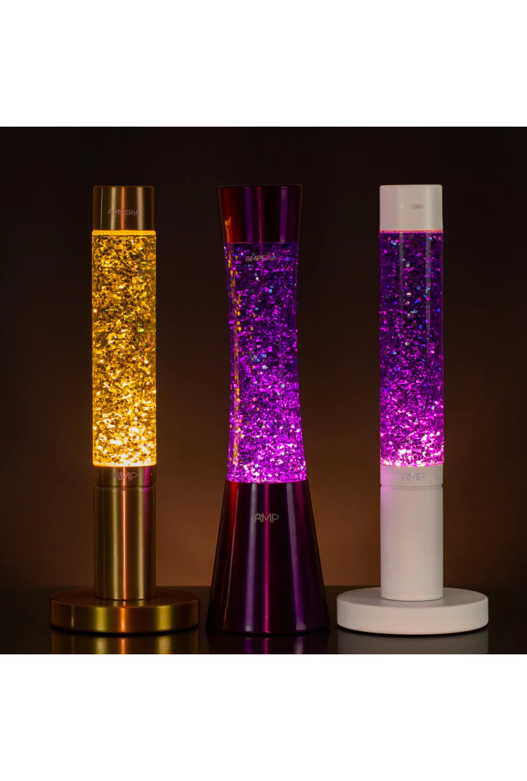 Лава лампа Amperia Slim Gold Сияние (глиттер) (39 см)