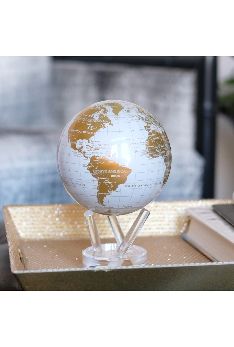 Самовращающийся глобус  MOVA GLOBE d12 см БЕЛОЕ ЗОЛОТО