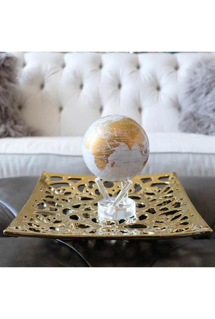Самовращающийся глобус  MOVA GLOBE d12 см БЕЛОЕ ЗОЛОТО